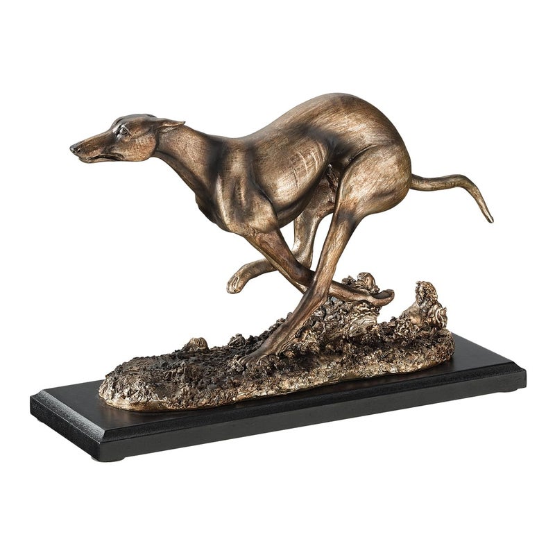 Design Toscano NY1280200 Greyhound Whippet Art Deco Dog Statue, Bronze - Image 1